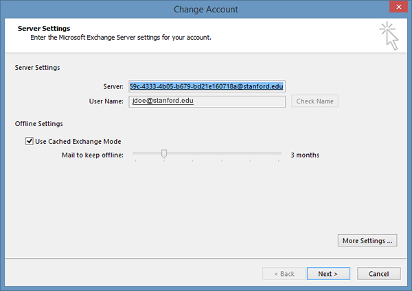 Exchange account server settings - Microsoft Support