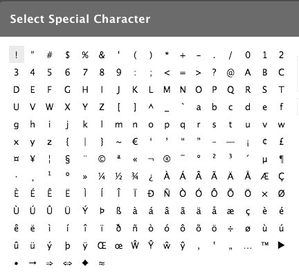 List of Unicode characters - Wikipedia