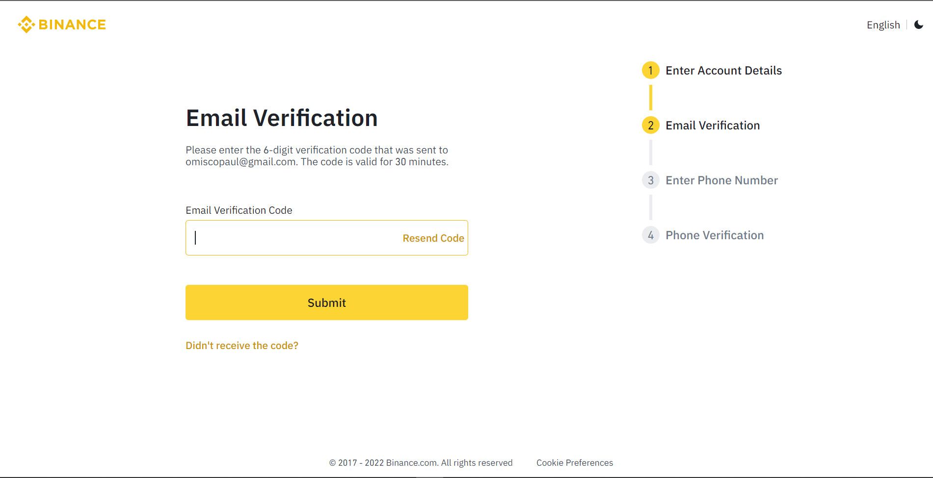 Why My email doesn't receive binance verification code - Google Account Community