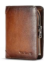 Real Leather Men's Wallet with Coin Pocket and RFID Blocking