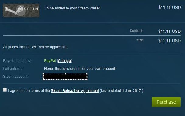 Steam Wallet - Add Funds