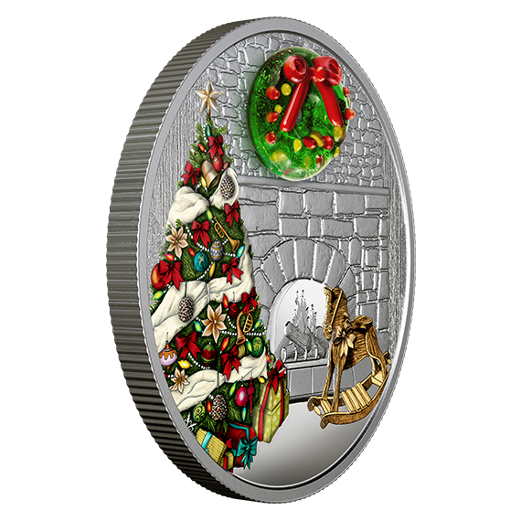 CHRISTMAS 1OZ STAR SHAPED SILVER PROOF COIN