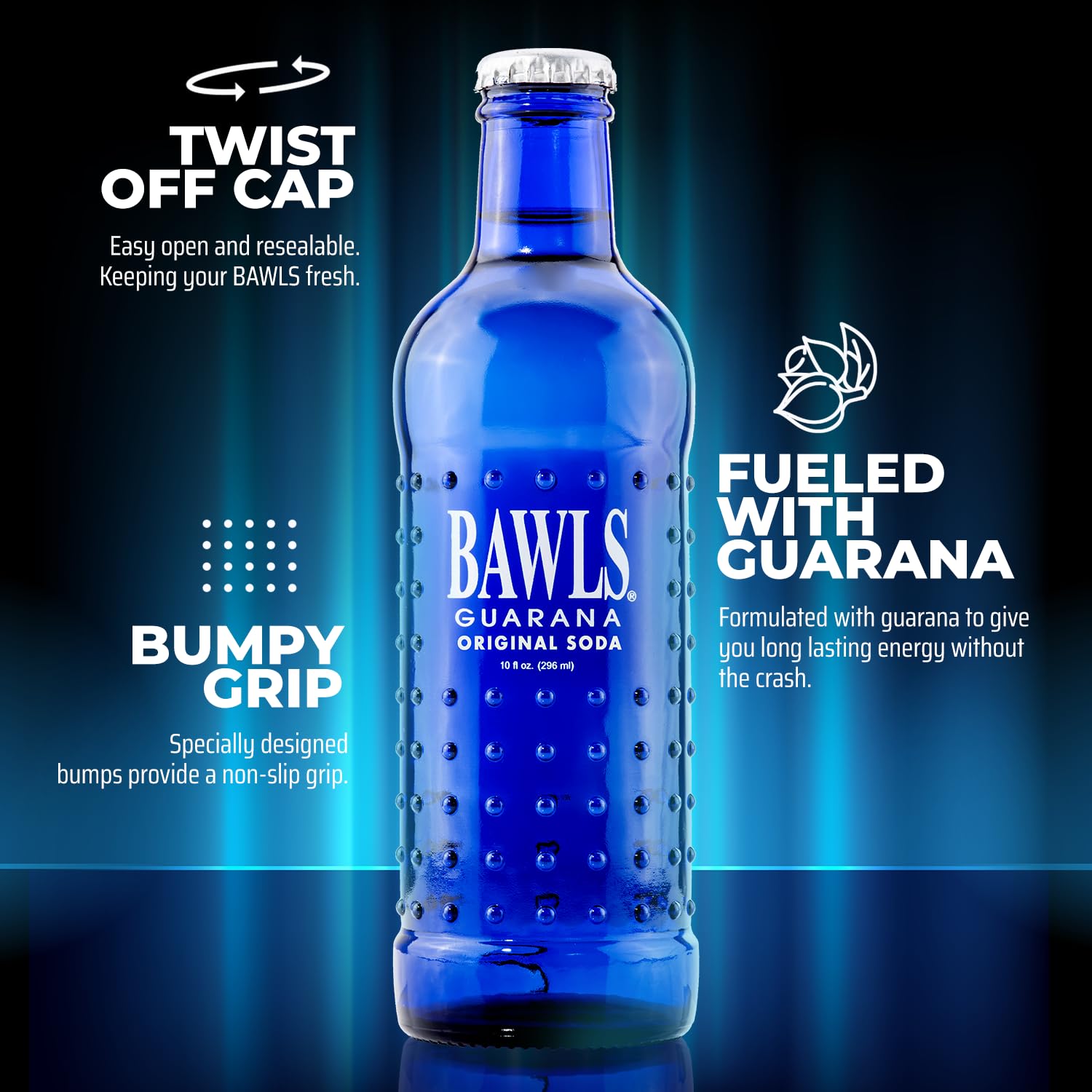 Bawls Guarana Cherry Cola Soda 10 Oz Bottle | Nassau Candy