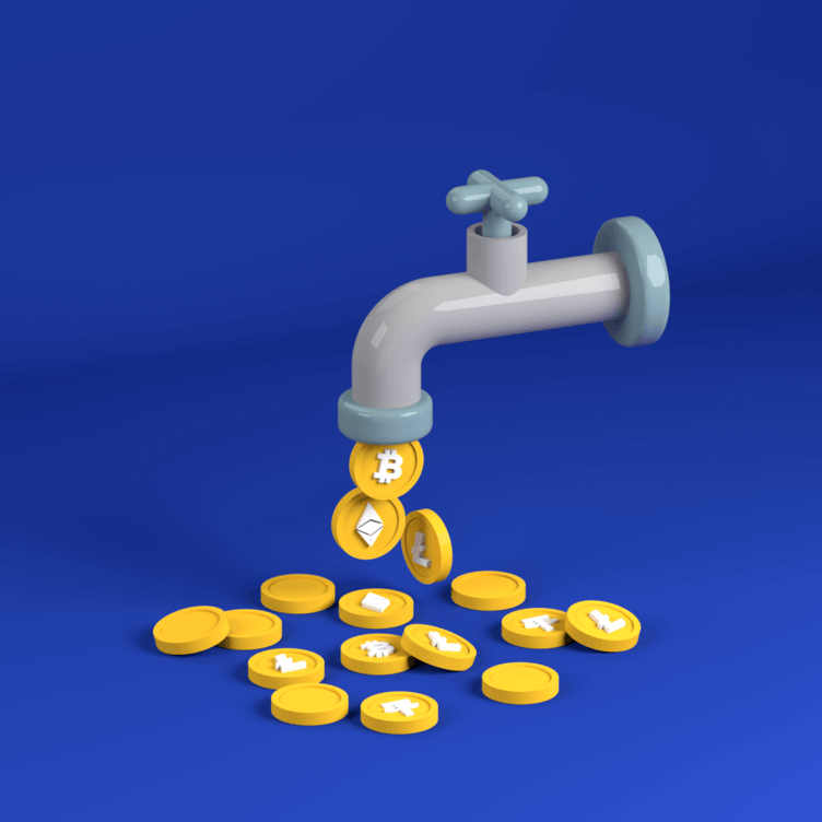 What is a crypto faucet for in the blockchain ecosystem?