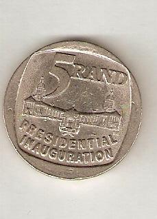 Five Rand Presidential Inauguration, Coin from South Africa - Online Coin Club