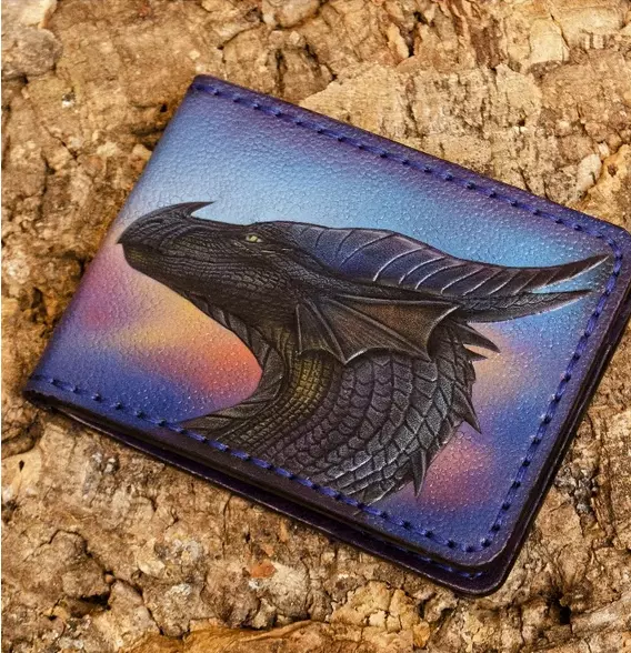 DRAGON WALLET - Black Leather Wallet – GRAFEA