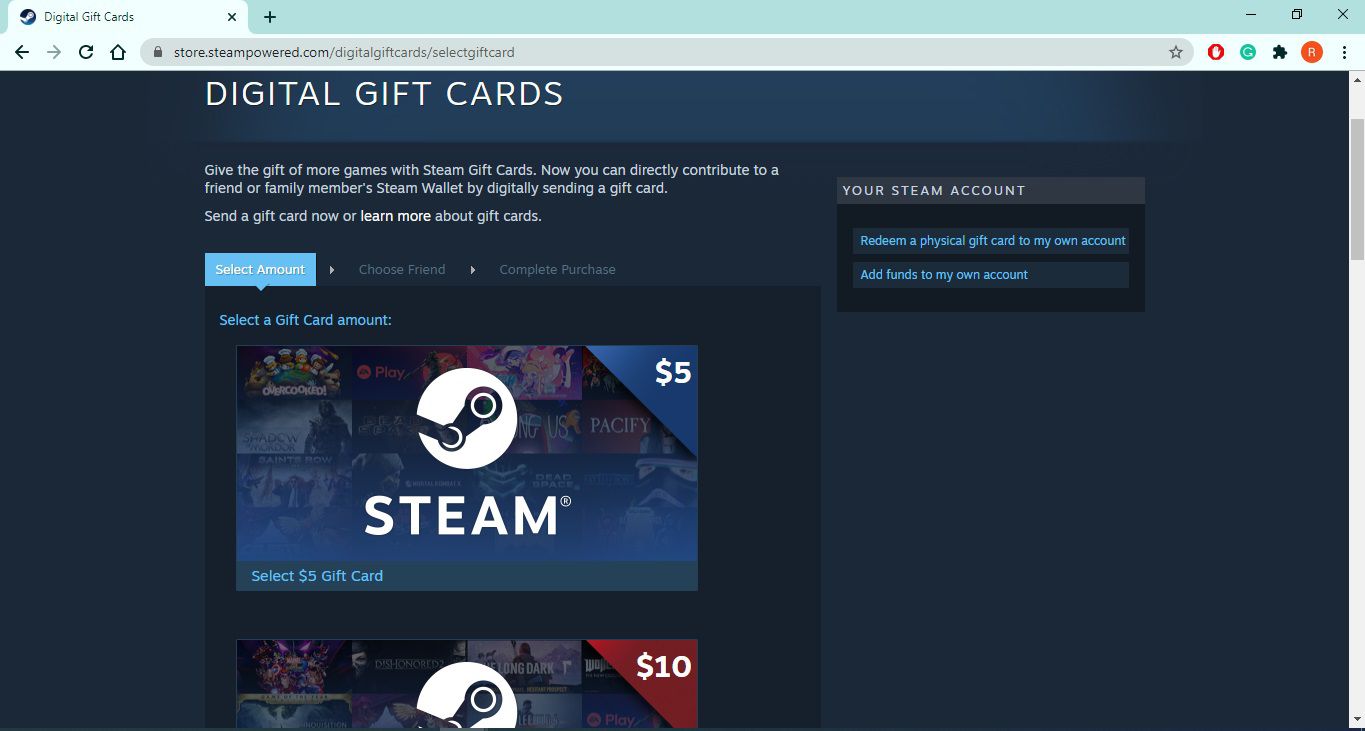 How to Gift Money on Steam