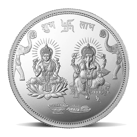 gms Round Laxmi Ganesh Ji Silver Coin at Best Price in Meerut | RMP Jewellers Pvt Ltd