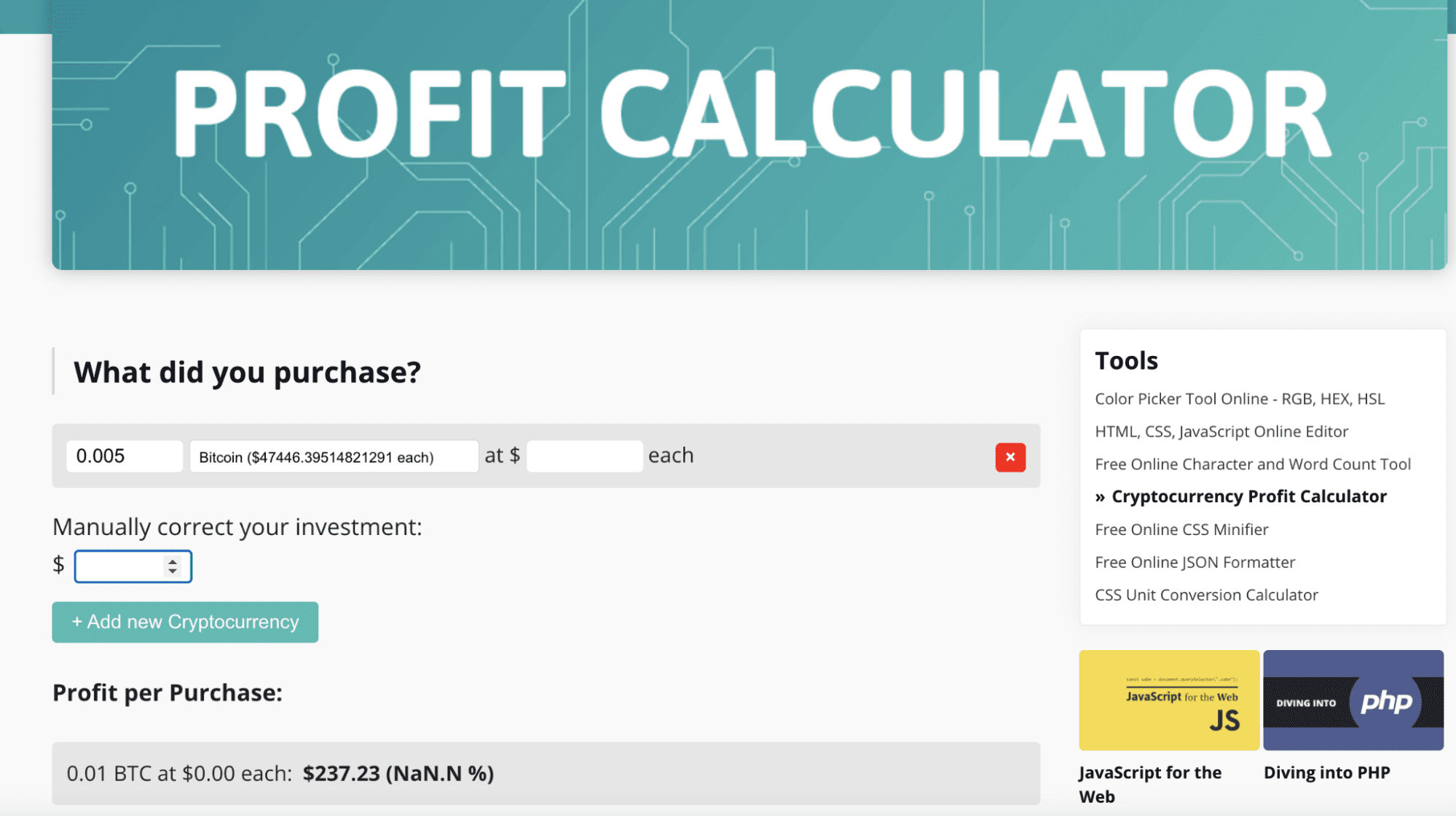 Bitcoin Profit Calculator [FREE] Online Tool