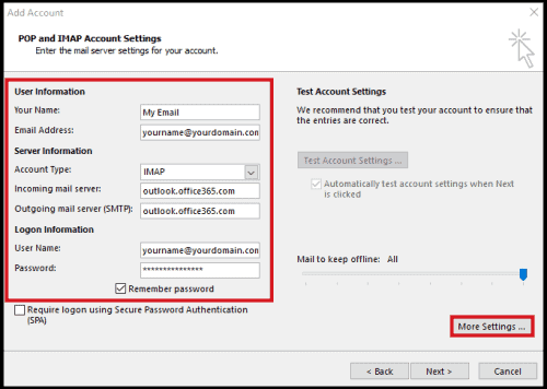 Exchange account basic settings - Microsoft Support