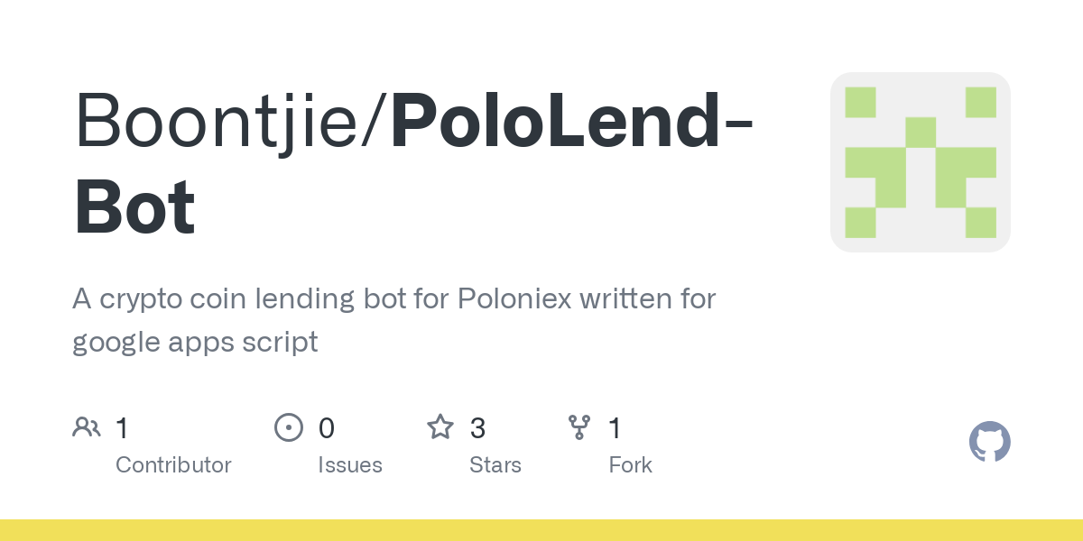 poloniex-lending-bot · GitHub Topics · GitHub