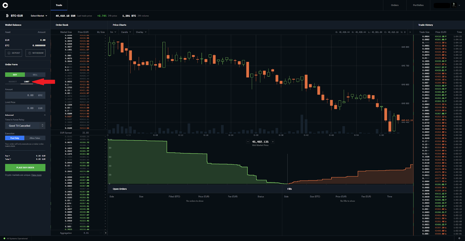 Coinbase Trailing Stop Order