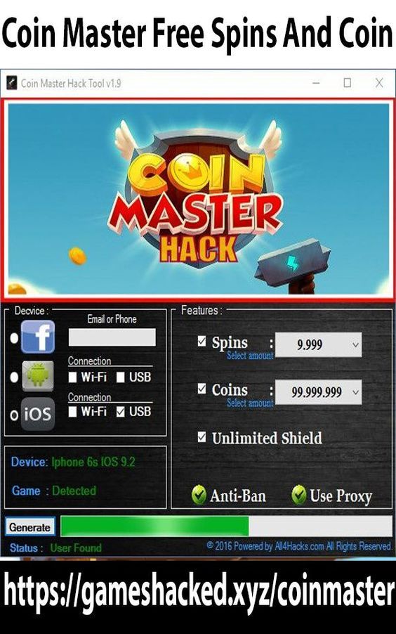 Coin Master hack tool for Android and iOS