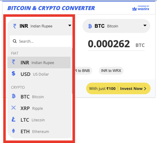 BTC to USD currency converter - Currency World