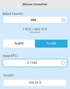 Convert BTC to USD