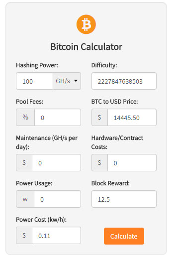 Bitcoin (BTC) Mining Profit Calculator - WhatToMine