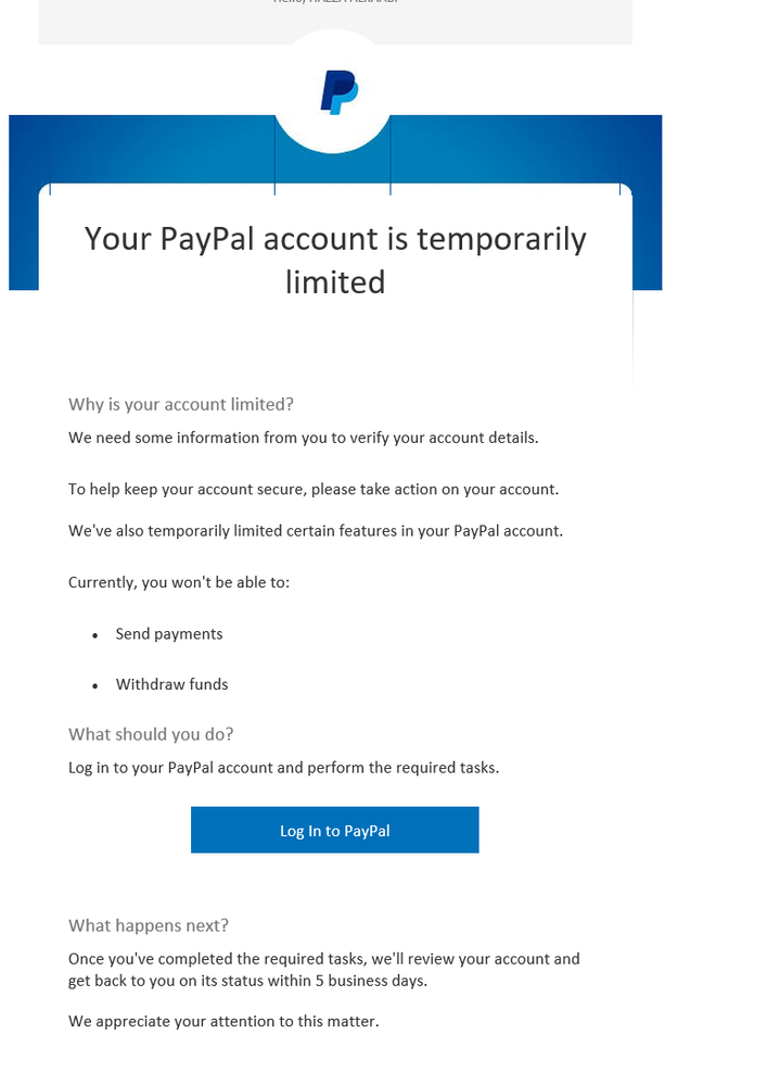 Why is my PayPal account limited? | PayPal US