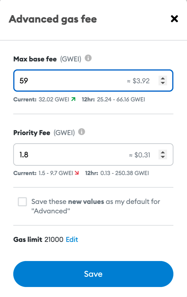 Ethereum Gas Estimator