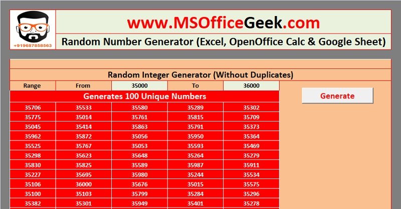 Random Generator for Google Sheets help