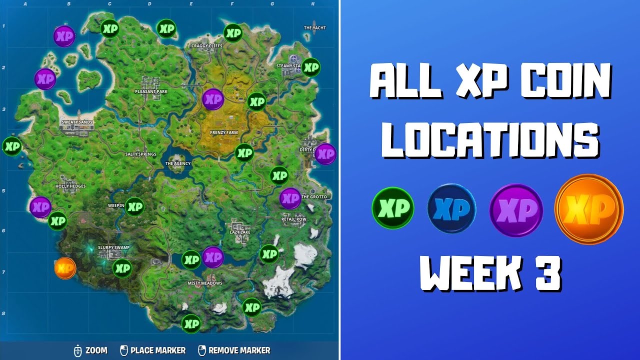 All Fortnite Season 3 Week 8 XP Coin Locations