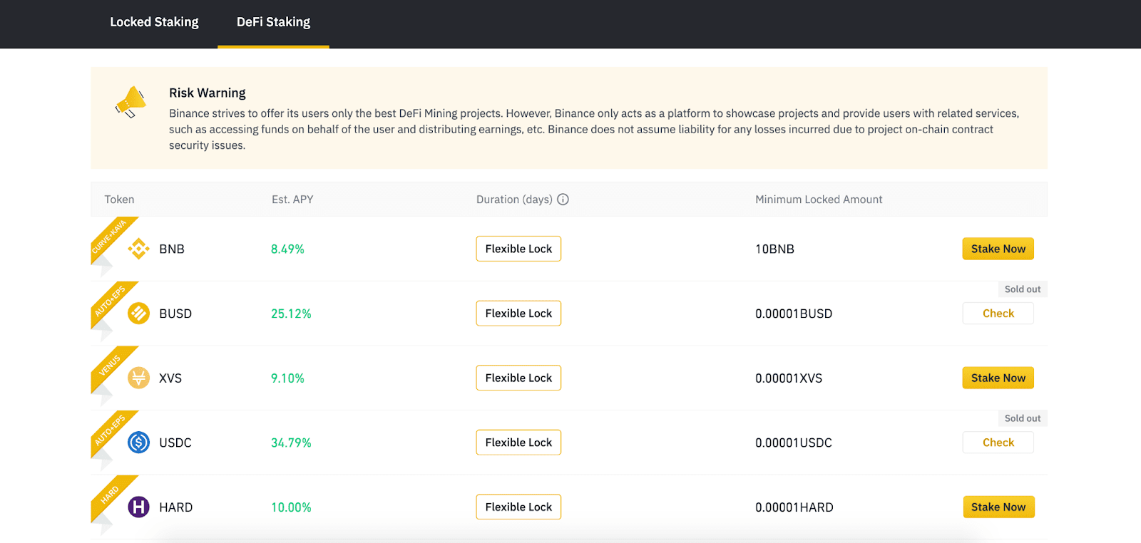 Binance Locked Staking VS Defi Staking and Risks