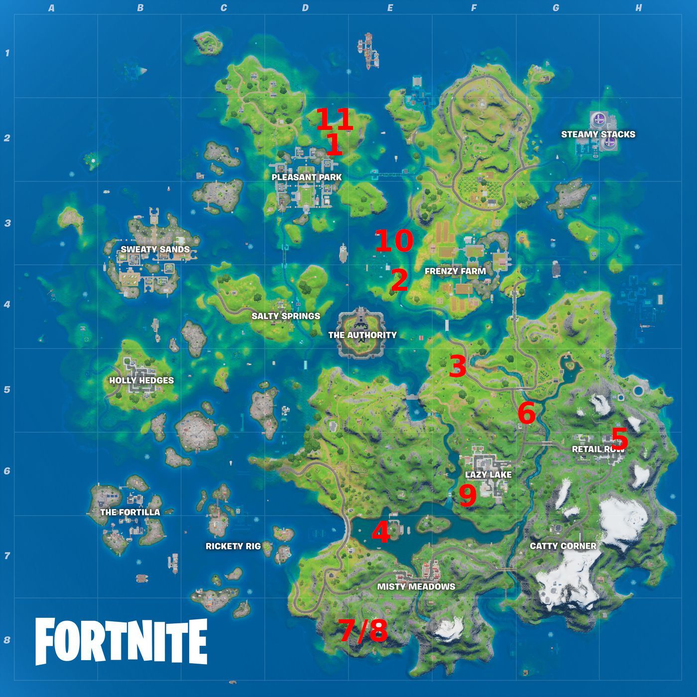 Every Week 10 XP Coin Location in Fortnite Season 4