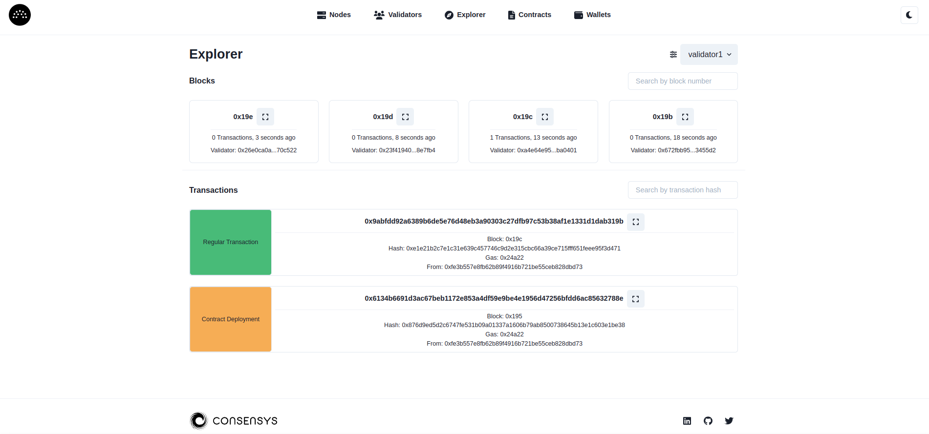 Mobile blockchain explorer for Quorum and Ethereum