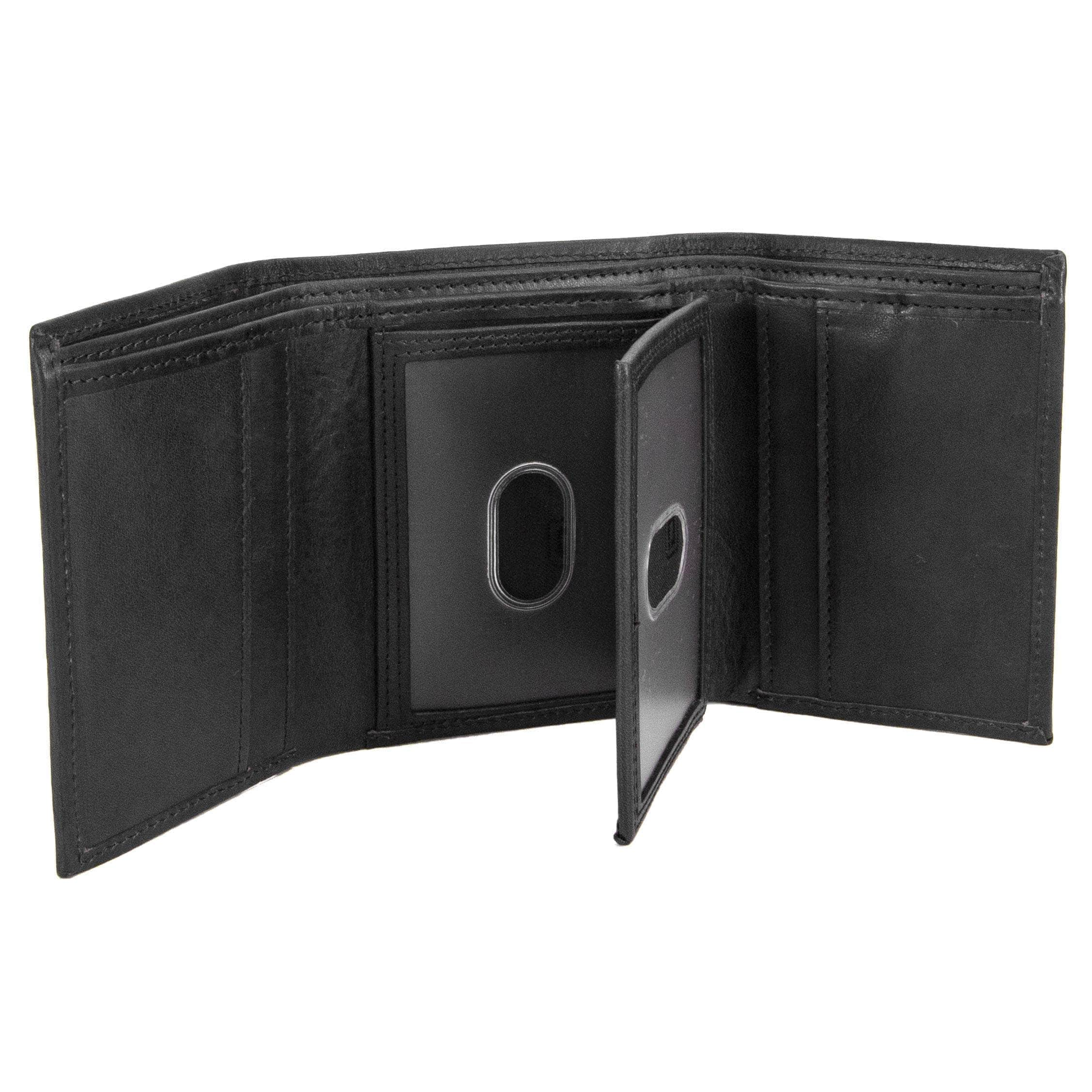 Men's Genuine Soft Leather RFID Trifold Wallet 2 ID Windows & Credit C – Marshalwallet