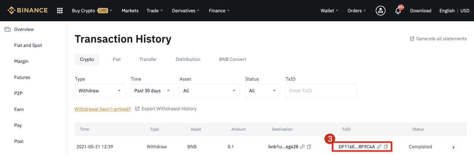 What is transaction TX ID?