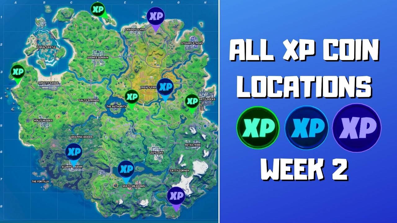 Fortnite Season 4 XP Coins Locations - Maps for All Weeks! - Pro Game Guides