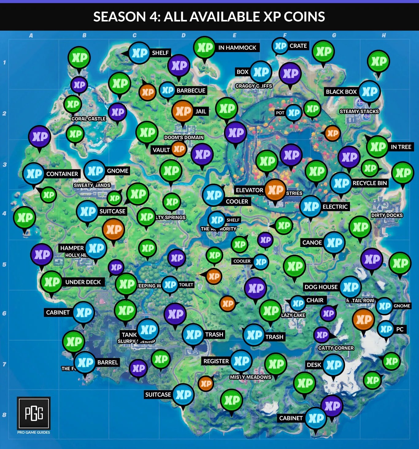 Fortnite Season 4: Week 11 XP Coin Locations And Guide