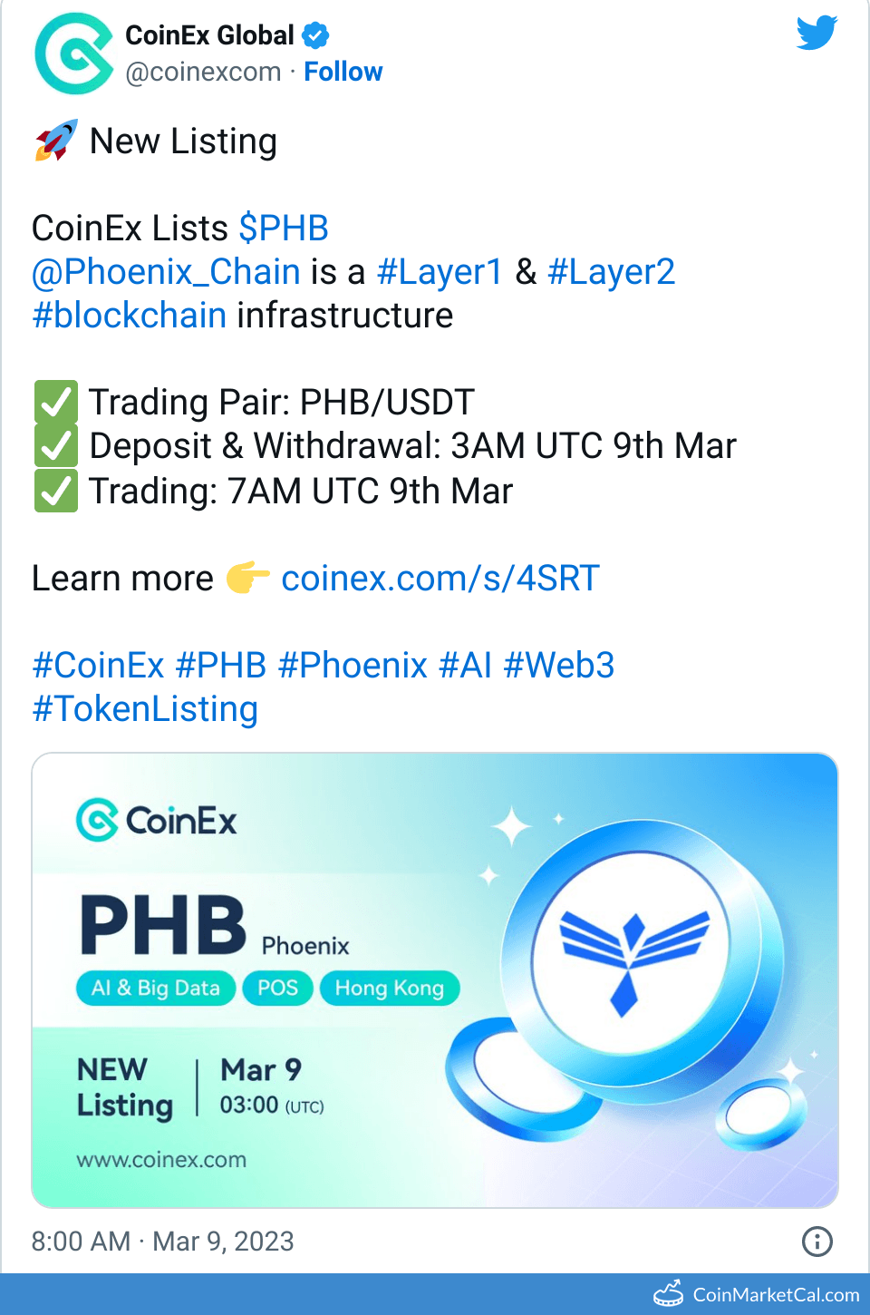 Phoenix Global (PHB) Feed: Events, News & Roadmap — Coindar