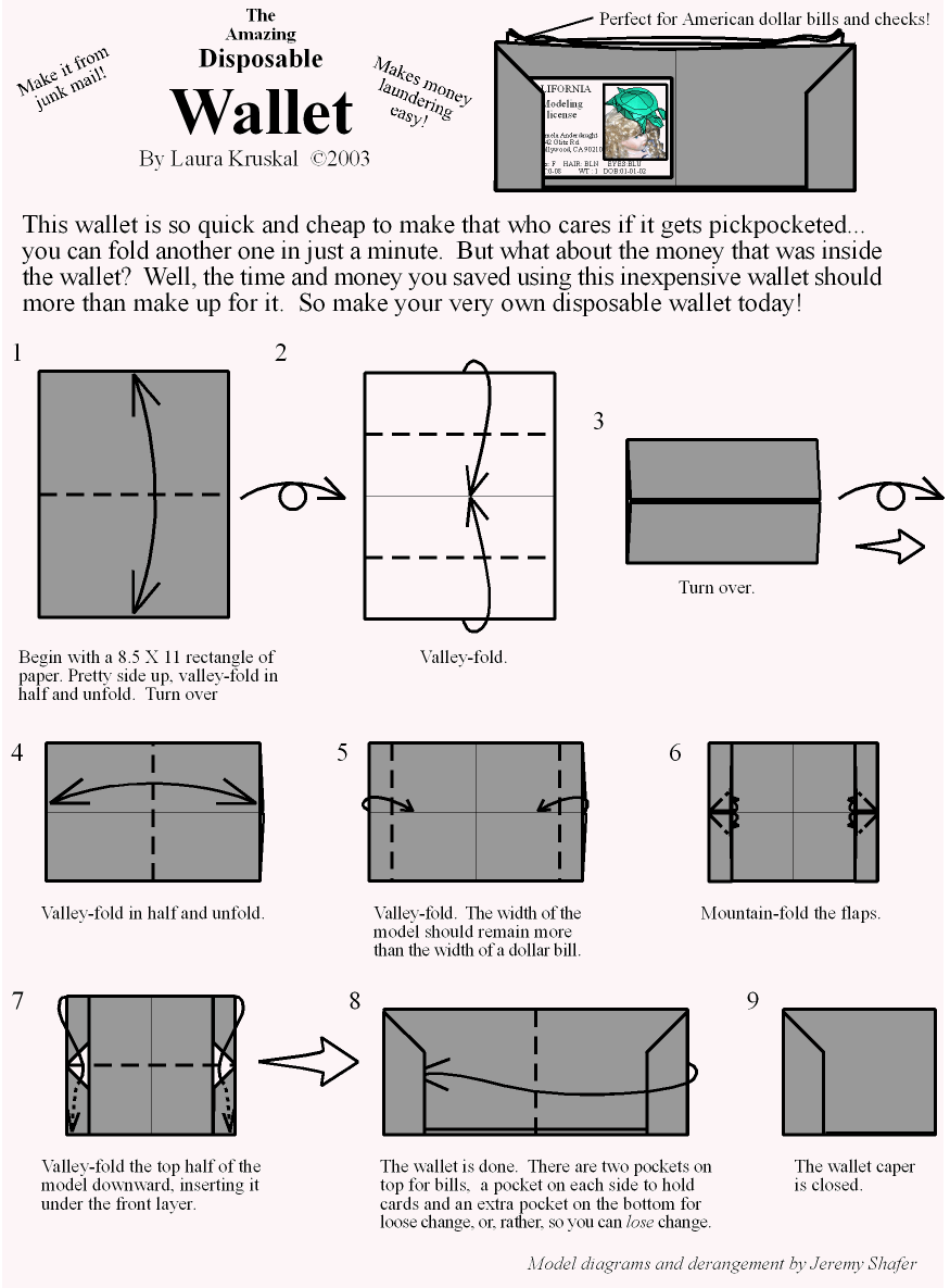 How to make origami wallet