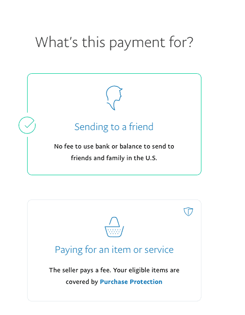 Solved: No Friends or Family Option to send payment - PayPal Community