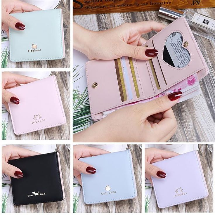 Women Short Cute Small Wallets Student Triple Fold Card Holder Girl ID – My Store