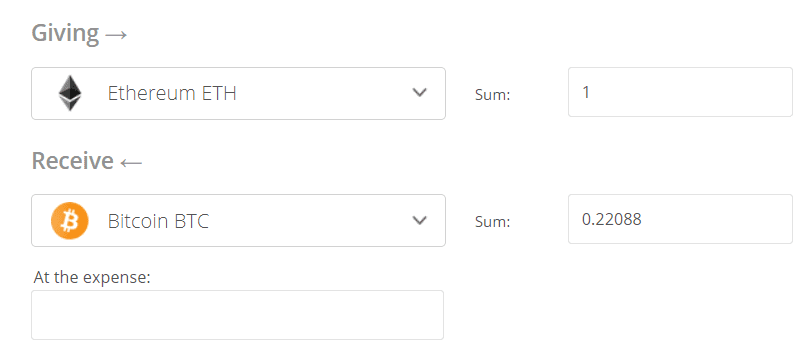 1 ETH to BTC - Ethereum to Bitcoins Exchange Rate