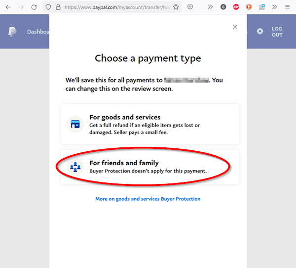 The risks of accepting payment via PayPal’s “Friends and Family” payout option