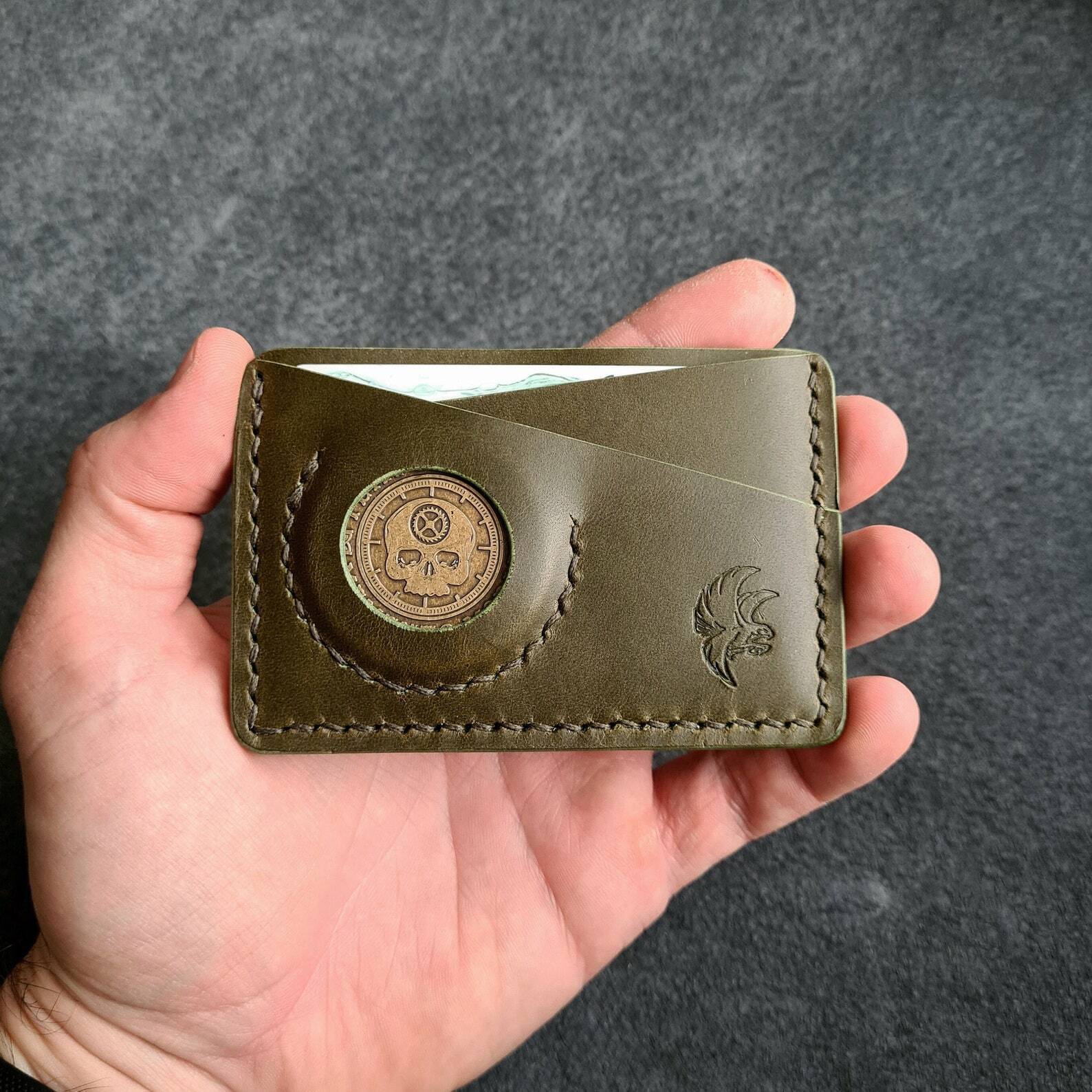 Coin and Cards Leather Wallet Brown - Nordic EDC