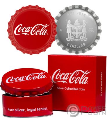 6g $1 Fiji Coca Cola Bottle Cap Silver Coin | European Mint