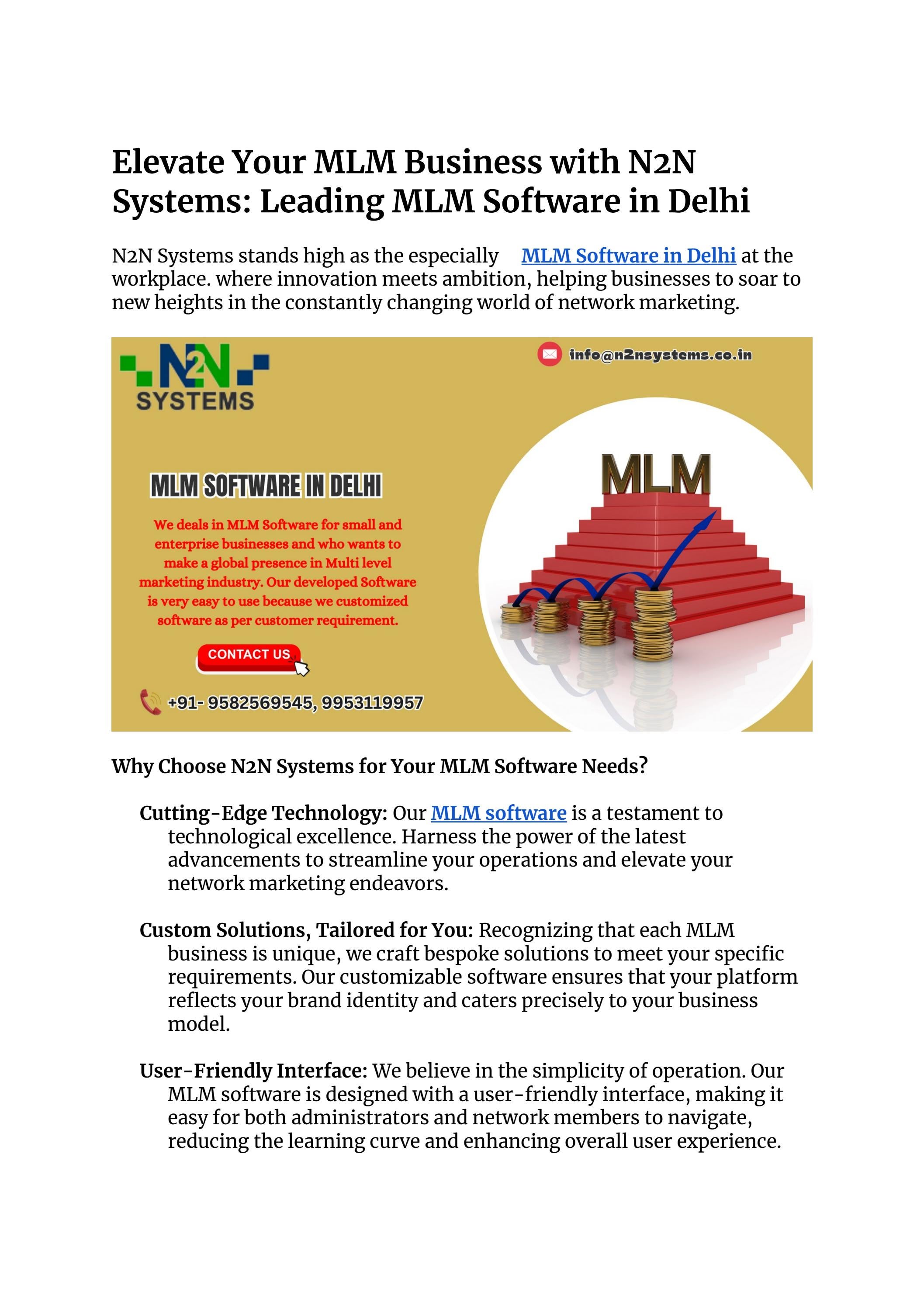 MLM Software in Delhi | Network Marketing Software 