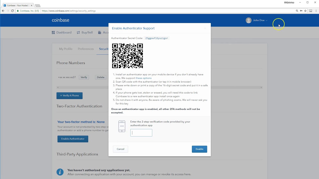 getting authenticator to work again with coinbase - Google Account Community