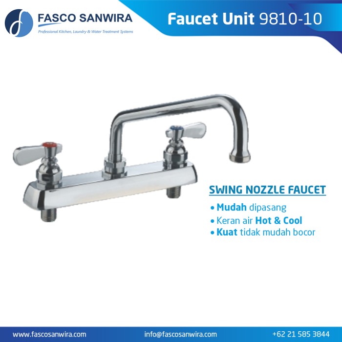 Deck Mounted 3 Hole Square Top Kitchen Faucet | Watermark Designs