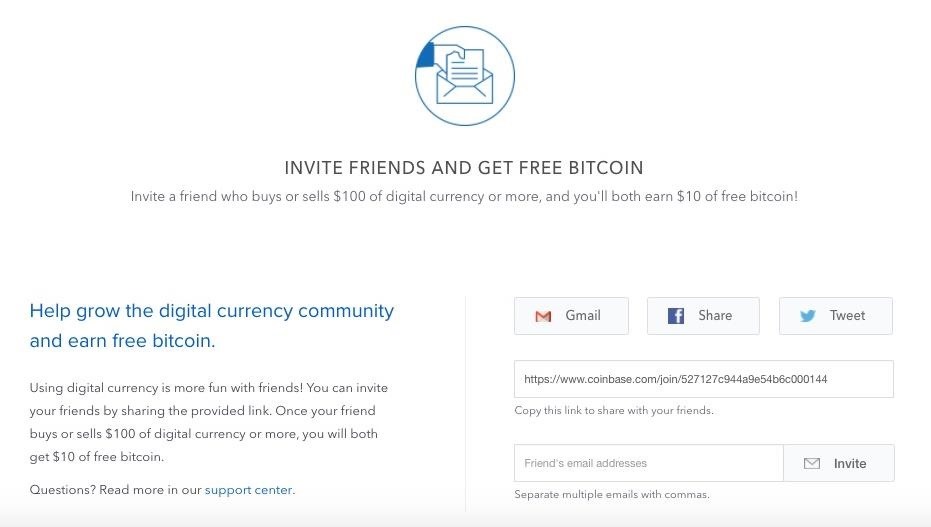 Coinbase Referral Code $10 BTC SignUp Bonus