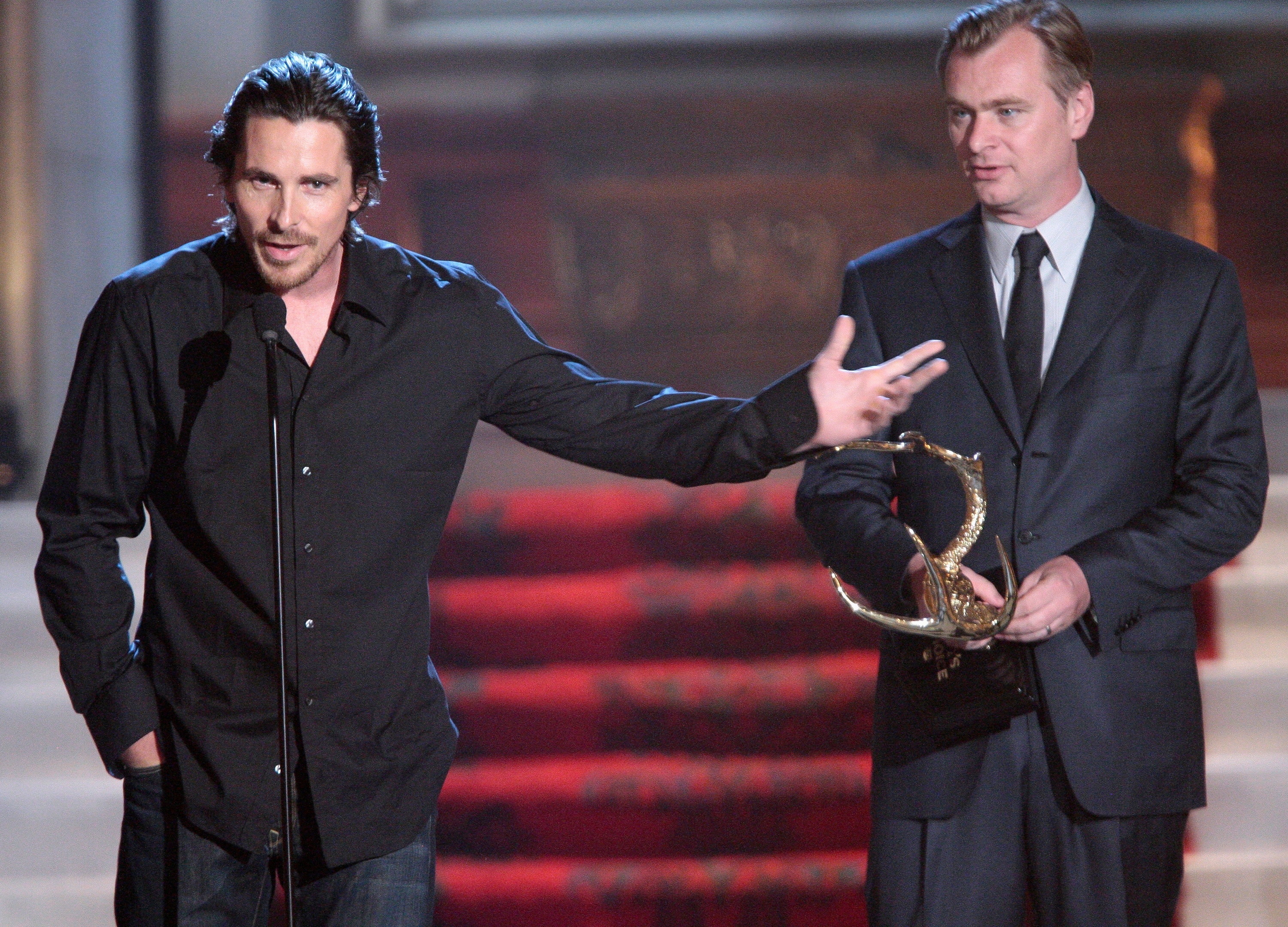 Christian Bale gets emotional remembering Heath Ledger at the MTV Movie Awards
