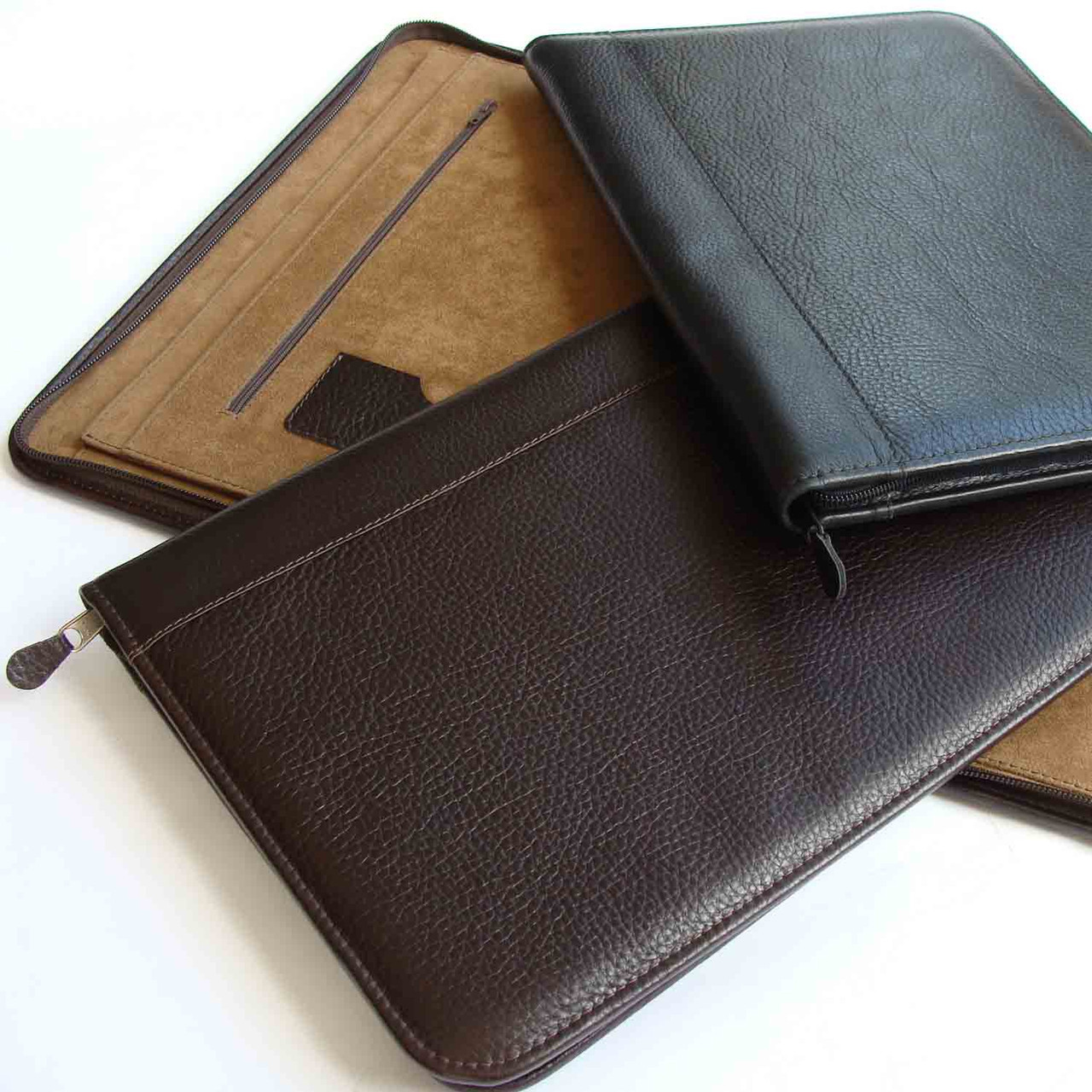 Expanding Leather Document Wallet Sleeve initials iPad – Sparrowhawk Leather NZ