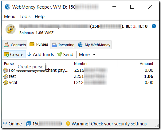 How to create a new purse in WebMoney Keeper Standard - WebMoney Wiki