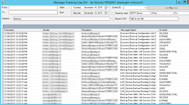 Searching Exchange Server Message Tracking Logs by Email Subject