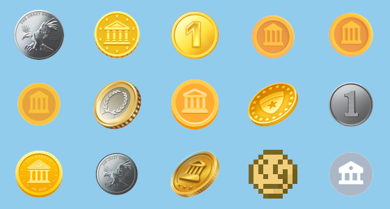 Coin emoji icon in PNG, SVG