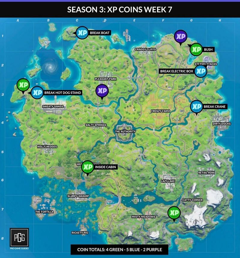 Fortnite Chapter 2 Season 3 Week 8 XP Coins Locations Guide - Video Games Blogger