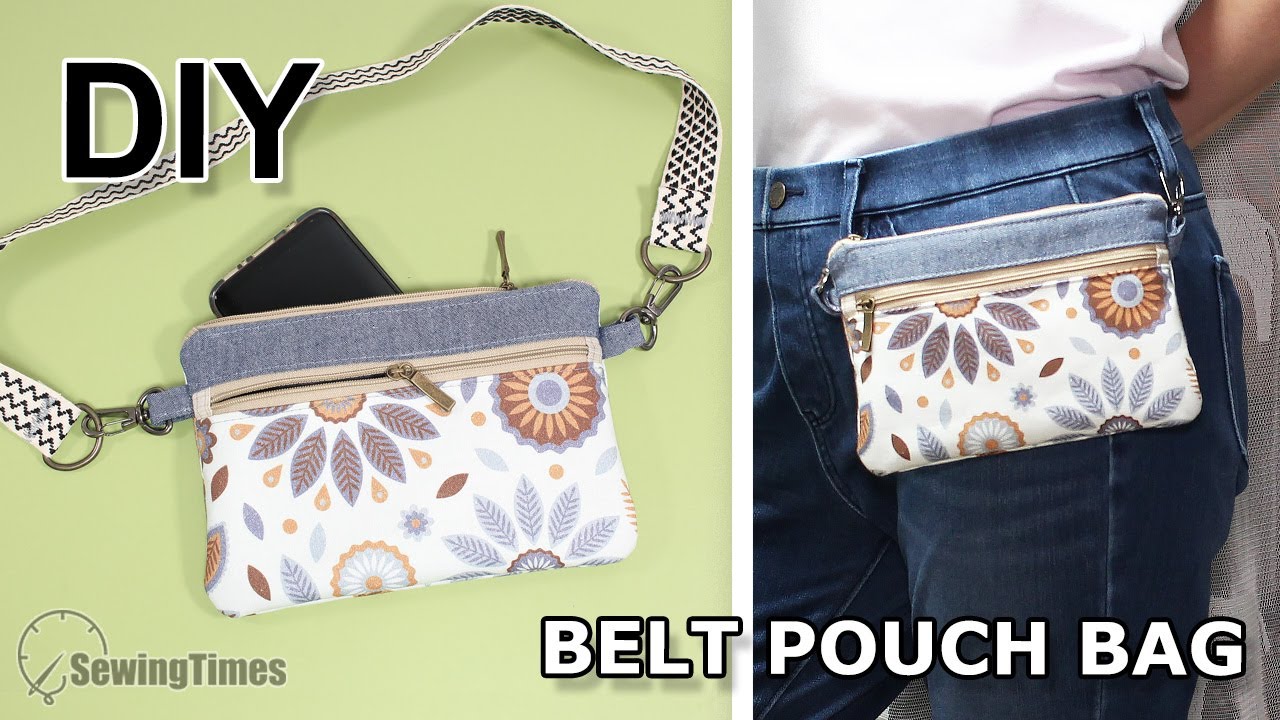 DIY Waist Belt Bag for Beginner – diy pouch and bag with sewingtimes